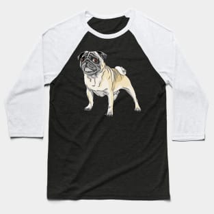 angry dog fawn pug breed Baseball T-Shirt